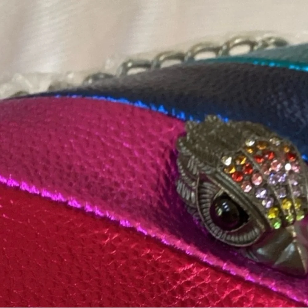 Kurt Geiger London Mini Kensington Multi Color Metallic Striped Crossbody Bag - Picture 10 of 11